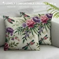 thumbnail image 3 of Creowell Spring Summer Flowers Pillow Covers 18X18 Inch Watercolor Purple Wisteria Dragonfly Floral Decorative Pillow Cases  Seasonal Throw Pillows Farmhouse Home Decor For Couch Cushion Outdoor, 3 of 5