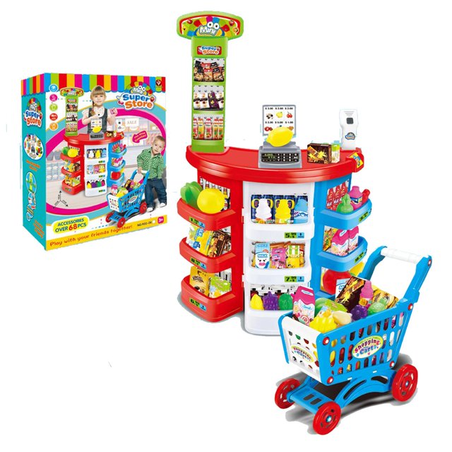 Juguete Mini Supermercado con Luz/Sonido 36 pzas con Carrito Lumax 922-08