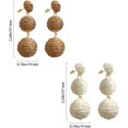 thumbnail image 4 of 4 Pairs Handmade Raffia Rattan Bohemian Round Drop Dangle Earrings for Women, Boho Statement Cute Fun Hoop Earrings Set, 4 of 7