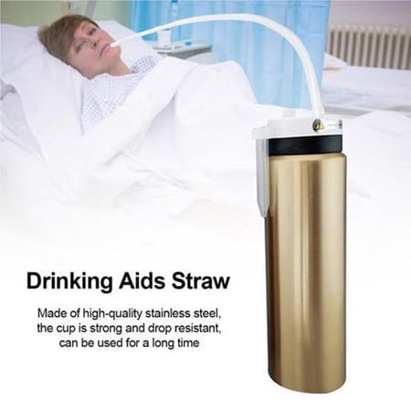 Water Bottle with Long Straw Leakproof Anti-choke Sleeping On Bed