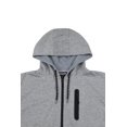 thumbnail image 3 of CULTURA Men's Light Weight Active Hooded Sweater For Gym & Running, Athletic Hoodie, Full Zipper - Heather Grey/Black, Small, 3 of 6