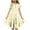 Yellow#78, variant on 6-15Y Girls' Summer Smocked Ruched Princess Ruffled Short Sleeves Tiered Gradient Skirt Round Neck Multi-Color Prints Soft A Line Dress