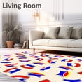thumbnail image 2 of ODIKA 4'x6' Machine Washable Non-Slip Area Rug, Rescue Squad Siren Alert Warning System Flashing Alarm Notification High Traffic Rug, Red, 595448, 2 of 7