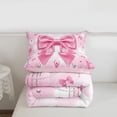 thumbnail image 5 of Erosebridal Pink Cute Bowknot Kids Twin Comforter Sets,Ballet Girls Silhouette Bedding Set,Reversible pink,2-Piece, 5 of 7