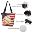thumbnail image 4 of Fotbe Baseball Ball With Flag Bolsa de Playa con Estampado, Bolsa de Hombro, Bolsa de Mano Espaciosa, Bolsa de Viaje Ligera, Bolsa de Compras Versátil, 4 of 6