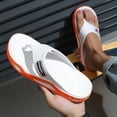 thumbnail image 2 of Rokment Mens Orthopedic Flip Flops Comfortable Non Slip Air Cushion Arch Support Walking Slip on Thong Beach Slippers Barefoot Water Sandals for Indoor Outdoor Orange Size 8, 2 of 5