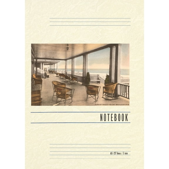 Vintage Lined Notebook Greetings from Brigantine, New Jersey, Veranda, (Paperback)