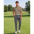 thumbnail image 4 of Puli Men's Short Sleeve Stand Collar Golf Polo 3-Snap 4-Way Stretch Moisture-Wicking Quick Dry, 4 of 7