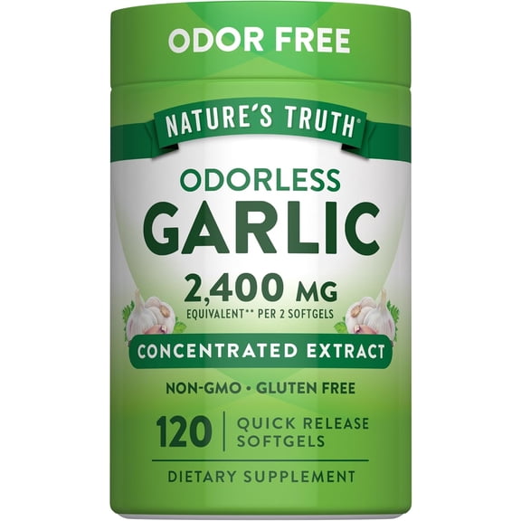 Odorless Garlic Softgels | 120 Count | For Men and Women | by Nature's Truth