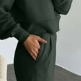 thumbnail image 6 of Women's 2 Piece Tracksuit Long Sleeve Crop Crewneck Sweatshirt Cinched Sweatpants Lounge Set Sweatsuits Fall Outfits (M, Dark Gray), 6 of 7
