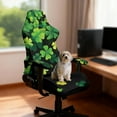thumbnail image 3 of Xoenoiee Shamrock Pattern Gaming Chair Cover St. Patrick's Day Decor Stretchable Computer Chair Cover for Armchair, Swivel Chairs, Computer Boss Chair, Removable Chair Slipcovers with Armrest Cover, 3 of 7