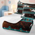 thumbnail image 4 of Erosebridal Western Cowhide Quilt Full,Cow Print Full Bedspread Sets,3 Pieces,1 Coverlet and 2 Pillowcases, 4 of 7