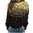 thumbnail image 1 of Bowake Sweat à Manches Longues à Sequins pour Femmes Col Rond Décontracté Hauts Pailletés pour Sortir Blouses de Fête, 1 of 4