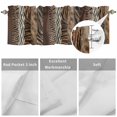 thumbnail image 5 of Curtain Valance for Windows, Country Zebra Texture Kitchen Valances Rod Pocket Short Curtains, Farmhouse Brown Animal Printed Window Valance for Bedroom Bathroom Living room 42x12in, 5 of 9