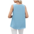 thumbnail image 4 of Asklazy Women's Tank Tops Sleeveless Chiffon Blouse Business Casual Flowy Tops for Women,Mother's Day,Light Blue,L, 4 of 7
