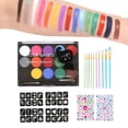 thumbnail image 3 of GUOOL 16 Colors Face Paint Washable Easy to Pigment Water based Makeup Pigment Palette, 3 of 9