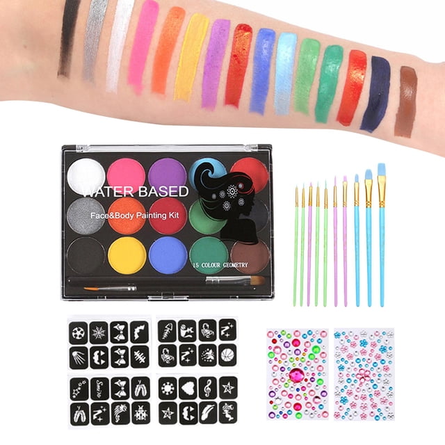 Pintura facial BLESIY 16 colores a base de agua para juegos fiestas