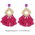thumbnail image 5 of Sonducket Pendientes de ratán bohemios clásicos de 2 piezas, colgantes de oreja atractivos de moda exquisitos para mujeres y niñas Ropa, zapatos y accesorios Miscelánea Rosa roja  código promedio Sonducket AP008668-02B, 5 of 5