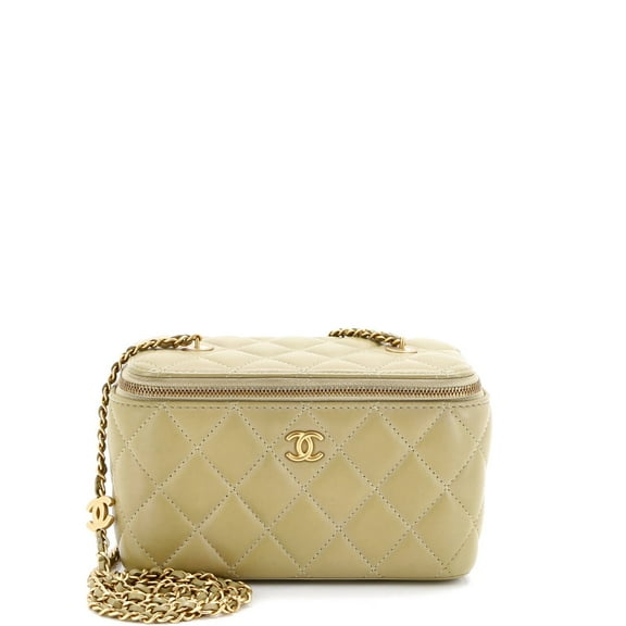 Pre-Owned Coco de Toi Heart Vanity Case with Chain Quilted Lambskin Small By Rebag