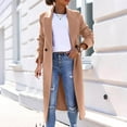 thumbnail image 5 of XFLWAM Trench Coats for Women 2022 Oversized Lapel Double Breasted Pea Coat Winter Wool Blend Jacket Trench Coat Long Coat Khaki S, 5 of 8