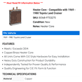 thumbnail image 2 of Heater Core - Compatible with 1969 - 1980 Toyota Land Cruiser 1970 1971 1972 1973 1974 1975 1976 1977 1978 1979, 2 of 2