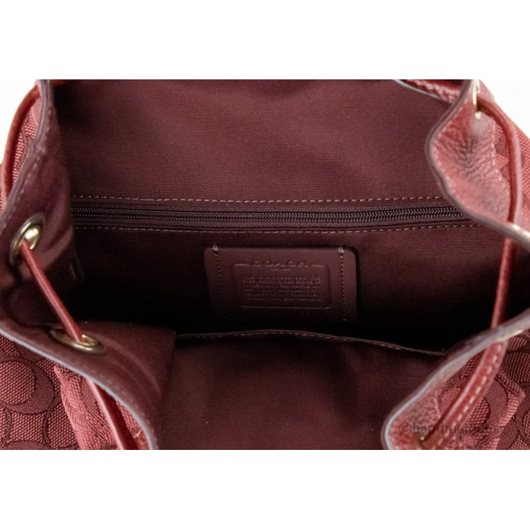 Coach CE601 Dempsey Red Apple Signature Jacquard Canvas Logo Patch Backpack
