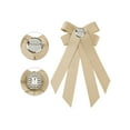thumbnail image 3 of INSPIRE CHIC Women's Ribbon Brooch Bowknot Pre Tied Bow Ties with Rhinestone, 3 of 5
