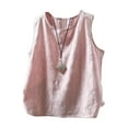thumbnail image 2 of Ailaofu Natural Linen Sleeveless Tank Tops Basic Summer Casual Crewneck Blouse, 2 of 5