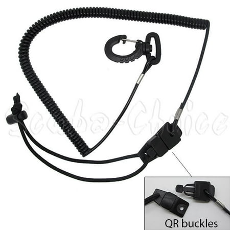 Surfing Surfboard SUP Coil Paddle Leash Cord w/ Quick Release Buckles &