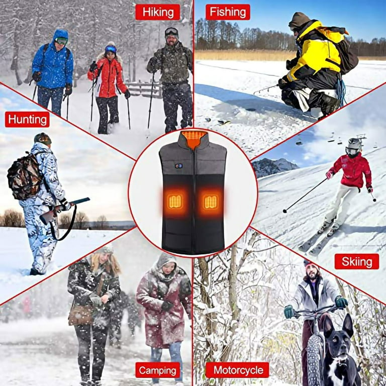 CVLIFE Men's Thermal Heated Vest,Zipper USB Heated Jacket