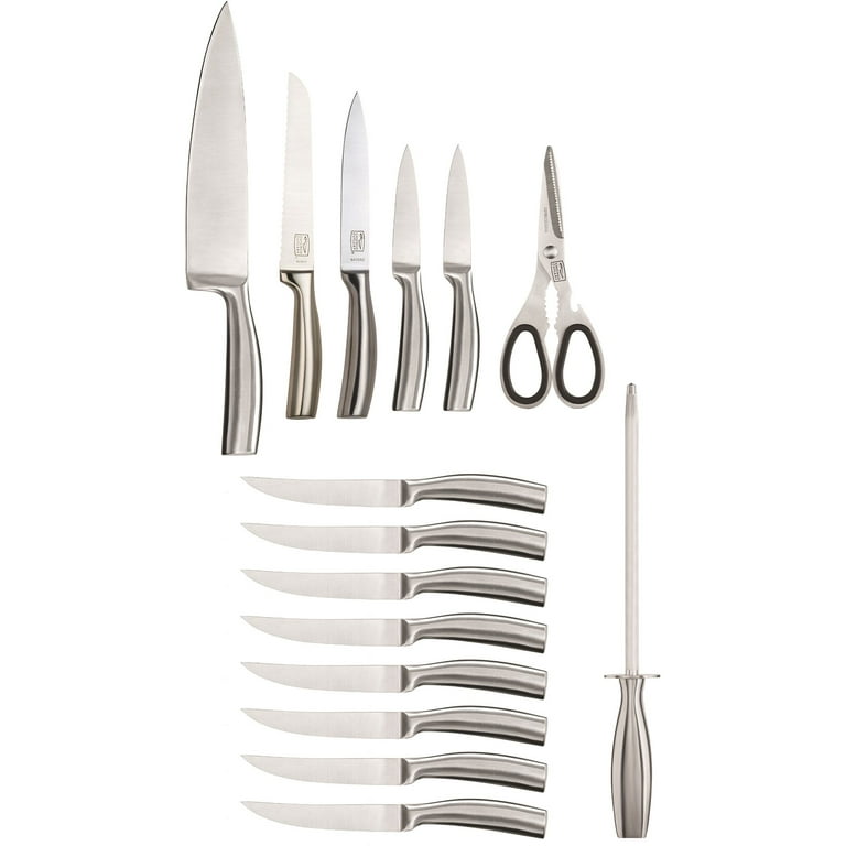 VAVSEA Knife Block Set, 16 Pieces Kitchen Knife Set with Block