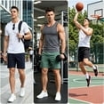 thumbnail image 5 of HISDERN Men's Athletic Shorts 7 Inch Inseam Drawstring Waist Quick Dry Casual Shorts with Pockets, 5 of 7