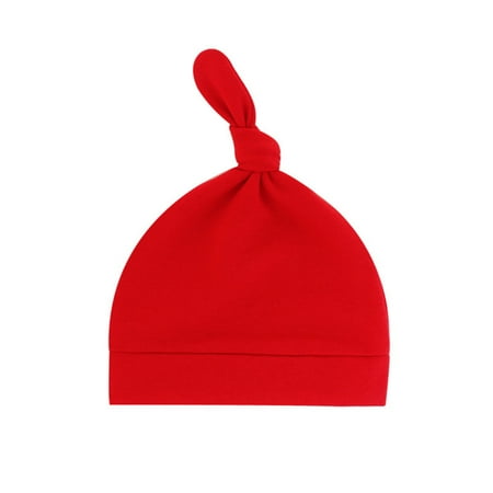 

Hunpta Children Beanie Hats Newborn Hats Autumn Winter Soft Warm Solid Knotted Cap For Boys And Girls 0-6 Month Old Baby