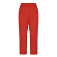 thumbnail image 7 of Xdegoge Womens Capri Leggings Yoga High Waisted Stretchy Athletic Cropped Pants with Cutout Hem Detail Gym Running Fitness Casual Summer Activewear, 7 of 7