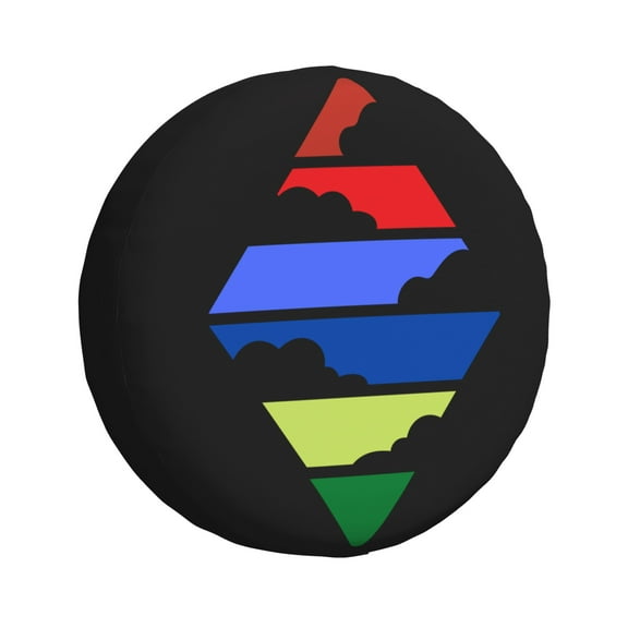 XMXY Retro Colorful Cloud Spare Tire Cover，Universal Waterproof Cover for Jeep RV Tire Wheel Protection 16 inch
