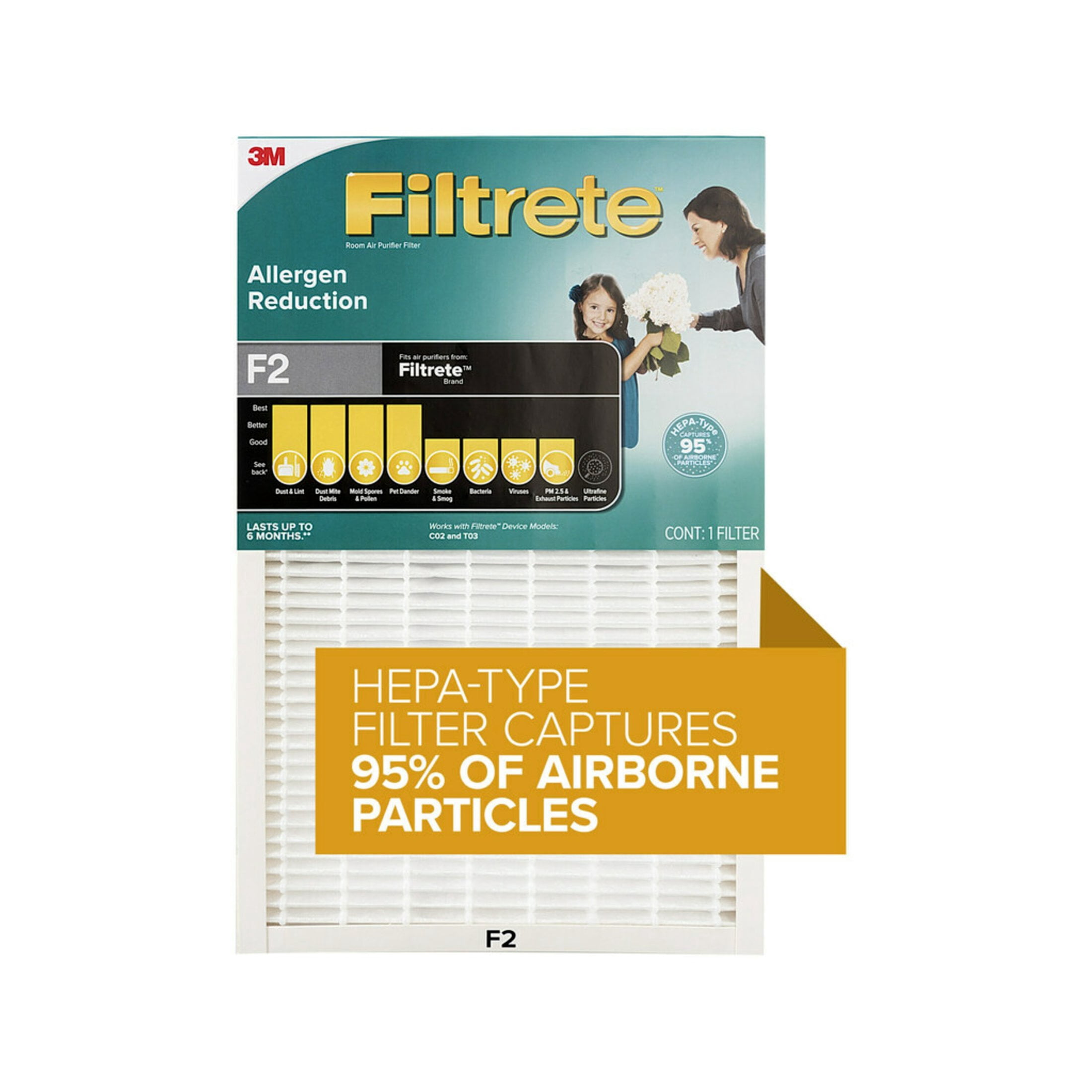 Filtrete Allergen Reduction HEPA-Type Room Air Purifier Filter, F2