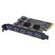 thumbnail image 1 of Tarjeta de Expansión PCIE 4X A USB3.2 de 5 Puertos USB3.2 GEN2 Tarjeta Adaptadora de Alta Velocidad de 10 Gbps Chip AMS3142 PC con, 1 of 9