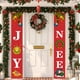 thumbnail image 4 of Cortina de puerta de pareado navideño - Cubierta de puerta de poliéster en pack de 2 con agujeros colgantes, decoración navideña roja y verde de 30x180 cm para festividades y fiestas de primavera, 4 of 6