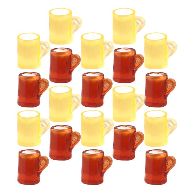 WRISTBIQUE 20Ud Miniaturas De Vasos De Cerveza En Resina Para Y Fiesta Con Colores Surtidos