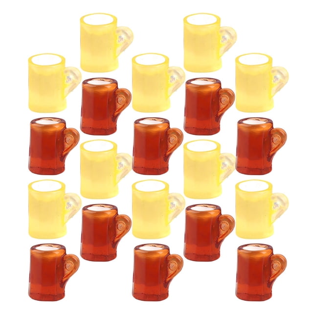 WRISTBIQUE 20Ud Miniaturas De Vasos De Cerveza En Resina Para Y Fiesta Con Colores Surtidos