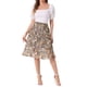 thumbnail image 2 of Faldas Midi Florales INSPIRE CHIC para Mujeres, Ruffle, Cintura Alta, Fluida, A-Line, Longitud de Rodilla, L Gris, 2 of 6