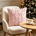 thumbnail image 6 of Christmas Pillow Covers 18x18 inch Christmas Decorations Clearance, Sofa Couch Pillow Covers Square Fall Winter Decor Pillowcase for Farmhouse, Holiday Decorative Throw Pillow Covers for Home, Pink, 6 of 6