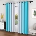 thumbnail image 4 of LFEEY Turquoise Teal Curtains, Blackout Light Room Darkening Curtains, Ombre Gray, 52" W x 63" L, 2 Panels, 4 of 7