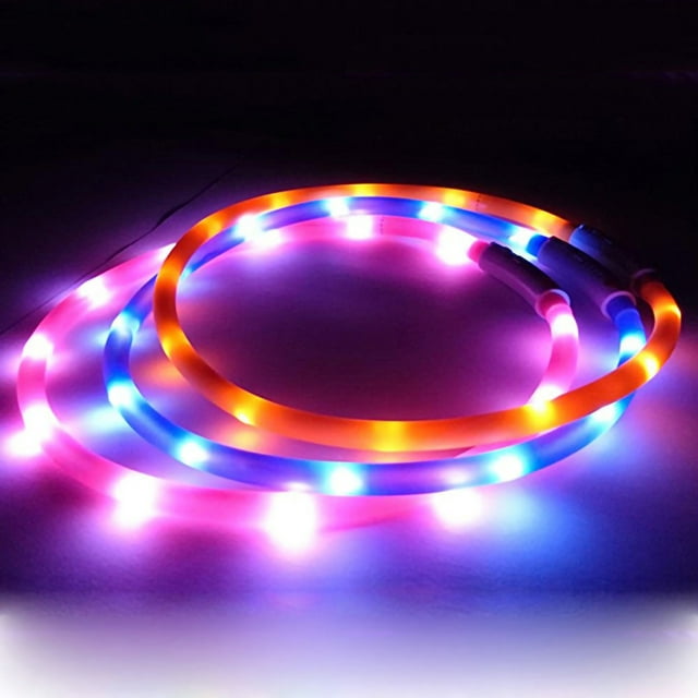 Flmtop Collier pour Chien Rechargeable par USB Fournitures pour Animaux Collier pour Chiot Résistant à l'Usure Blanc