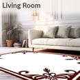 thumbnail image 2 of ODIKA 8'x10' Machine Washable Non-Slip Area Rug, Classic Damask With Elegant Curvilinear Flourishes High Traffic Rug, Brown, 718457, 2 of 7