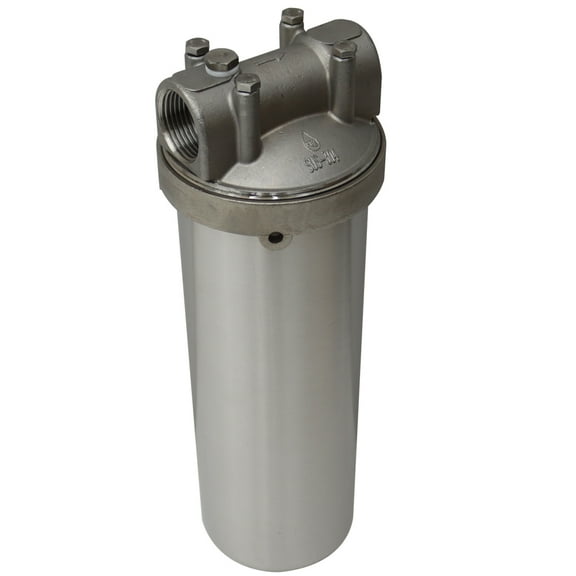 Heavy-duty Water Filter Housing Corrosion-resistant 304 Stainless Steel for 10"L Cartridges 1"NPT w/Bracket and Wrench Pin