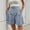Blue, variant on Women's Comfortable Elastic Waist Wide Leg Shorts Stylish Ruffled Design for Work Casual Outfits with Convenient Pockets