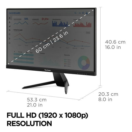 ViewSonic - VX2467U 24" IPS LCD FHD Gaming Monitor (HDMI, VGA, DP) - Black