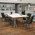 thumbnail image 2 of Flash Furniture 4 Pack HERCULES Series Heavy Duty Black Vinyl Stack Chair with Arms, 2 of 14