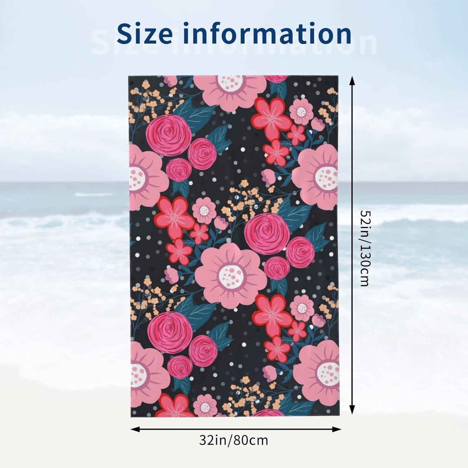 Pretty Black and White Butterflies Pattern Beach Towels Oversized Soft High Absorbent Quick Dry Bath Towels Pool Towels Travel Beach Towels for Kids Adults
